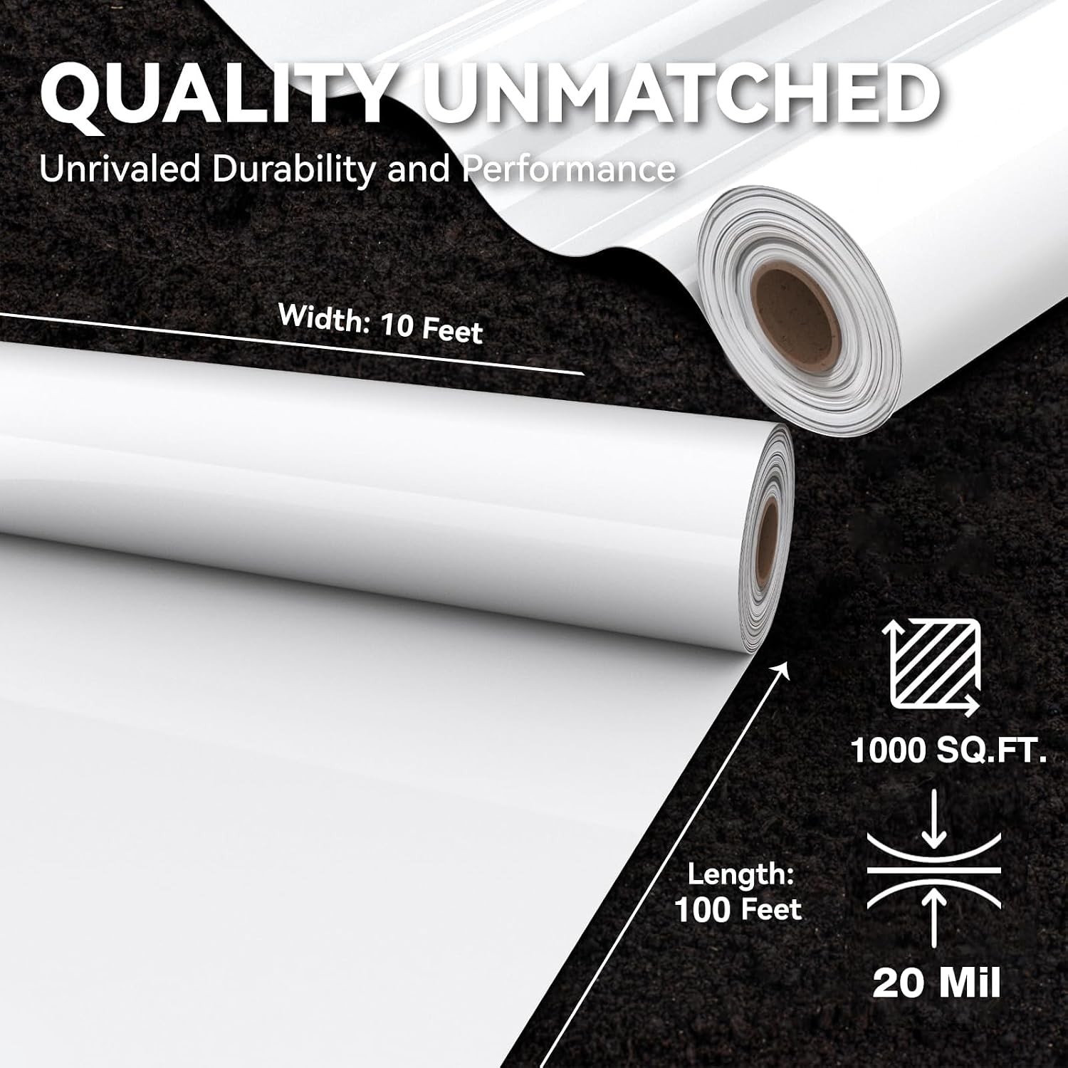 Crawl Space Vapor Barrier 20 Mil 10×100 White Heavy Duty