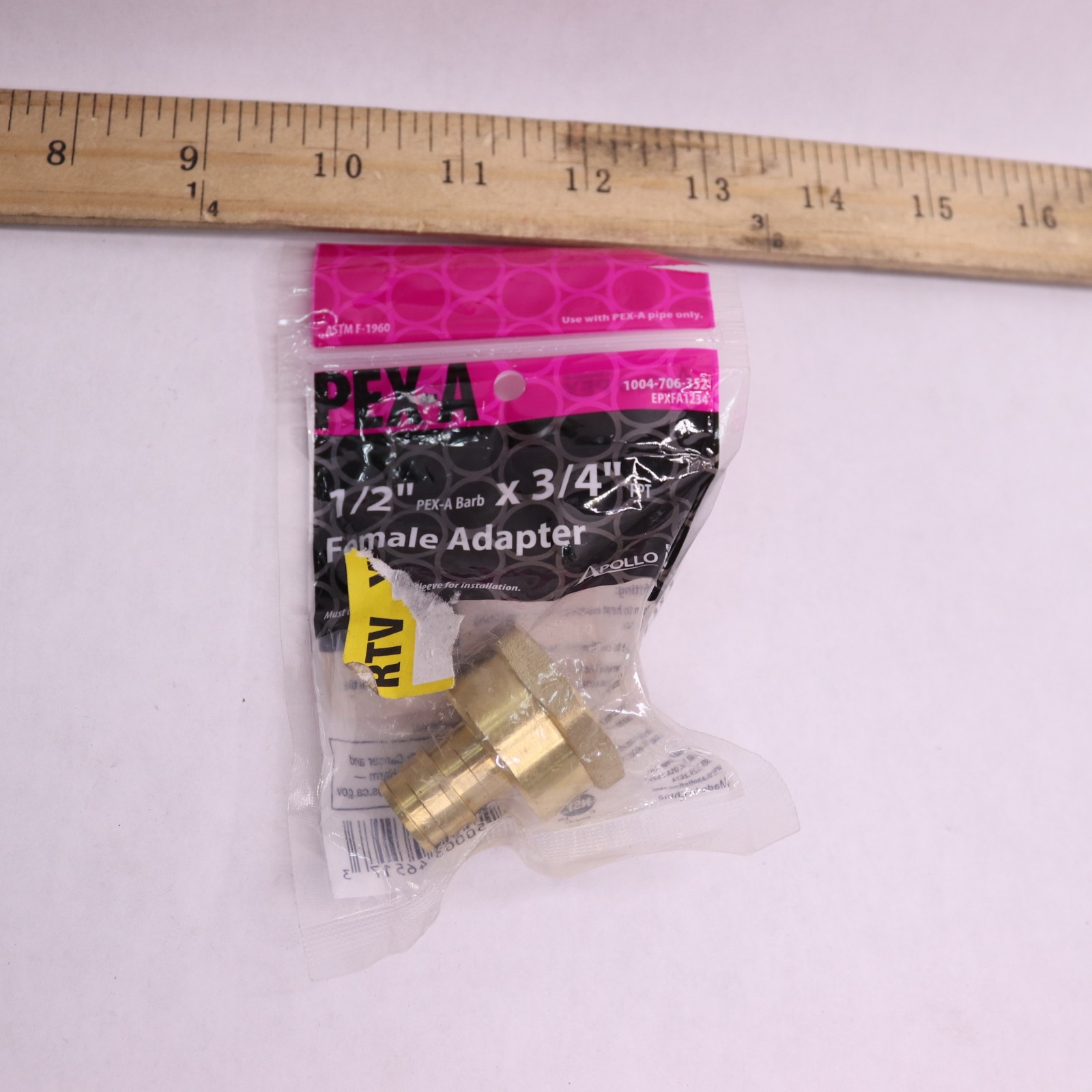 Apollo 1/2 in. Brass PEX-A Barb x 3/4 FNPT Reducing Female Adapter