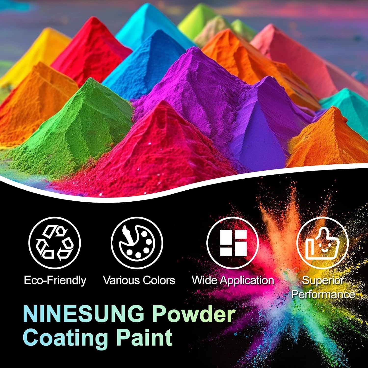 8 Ounce Black Powder Coating Paint for Metal Surfaces – Chip and Rust Resistant