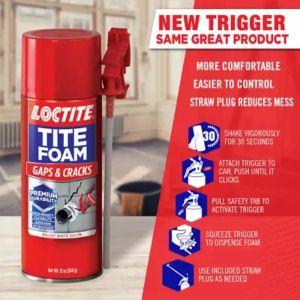 TITE FOAM Gaps and Cracks Spray Foam, Bright White, 12 Oz. Can, Insulating Spray