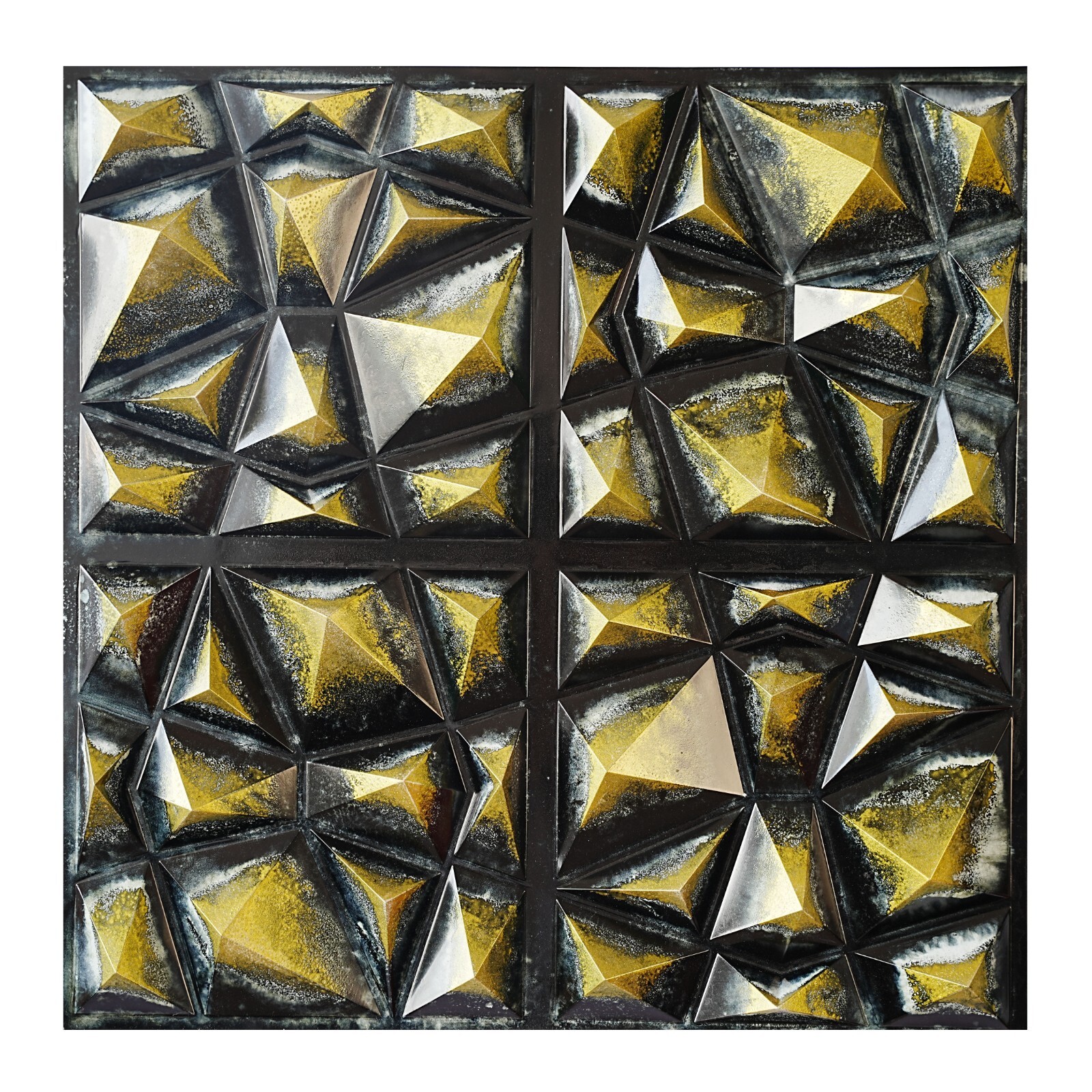 3D Emboss Vintage Pattern Tin Ceiling Tile Modern design PLM101 Black gold 10Pcs