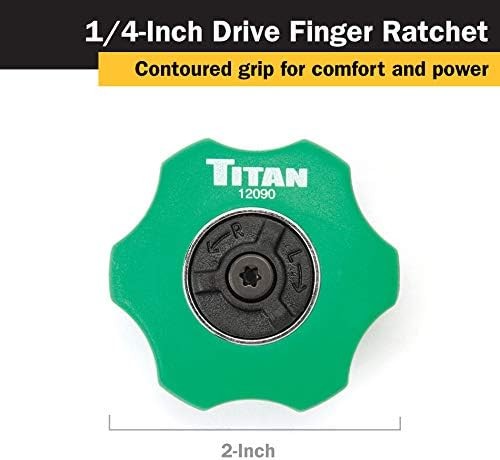 Titan 12090 1/4″ Drive Finger Ratchet, 72-Tooth, Compact Design