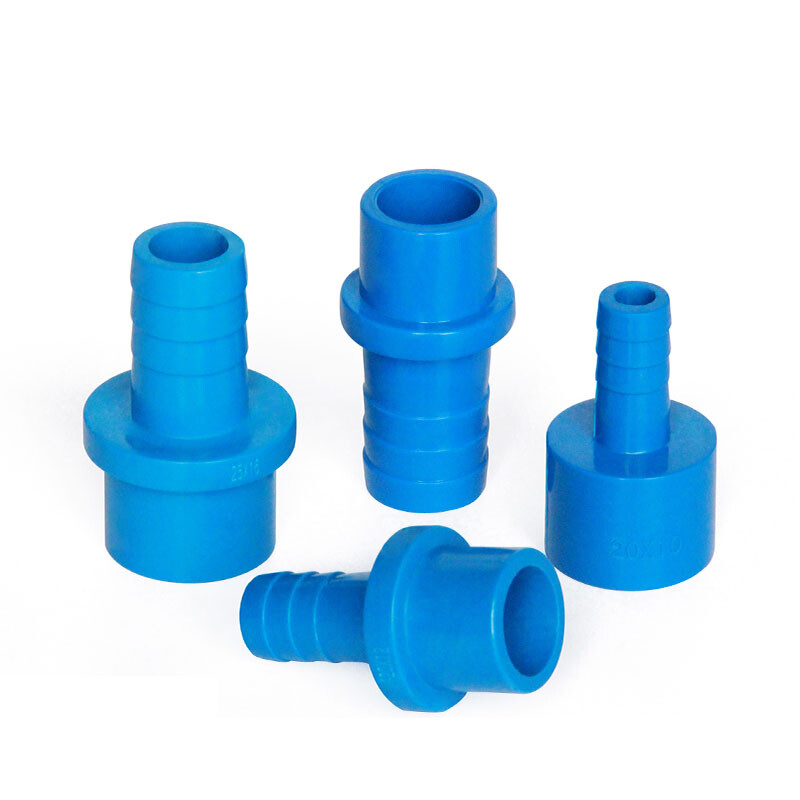 5mm – 63mm Hose Nozzle PVC Pipe Fittings Barb Connectors Sleeve White/Blue/Grey