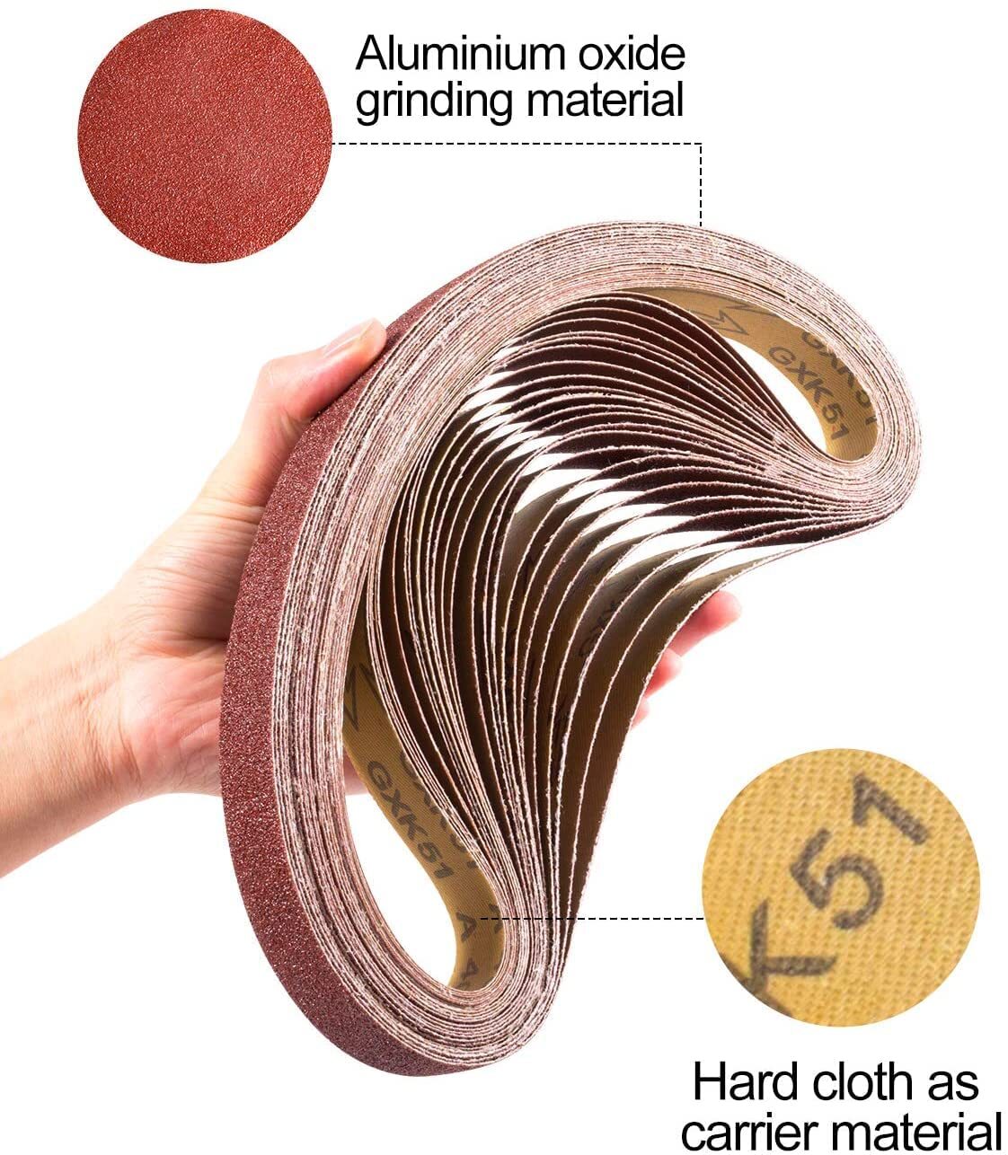 100 Pieces Alumina Oxide Belt for Metabo Pipe Polisher metal iron stain remover