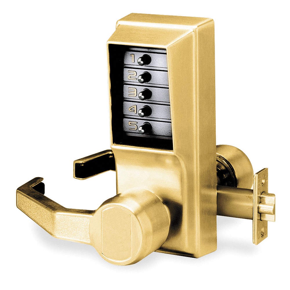 KABA LL-1011-05-41 Push Button Lock,Entry,Antique Brass 5U739