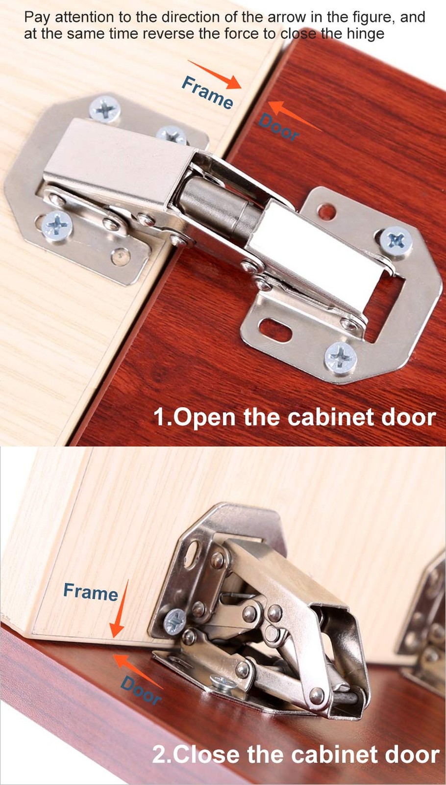 2-Pack Hidden Hinges for Cabinet Doors Frameless, Concealed Cabinet Hinges, 9…
