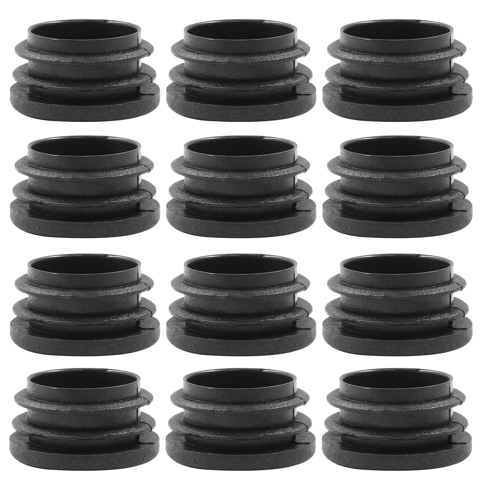 Bonsicoky 12 Pack 1-1/4 Inch (32mm) Round Plastic Hole Plugs, Black 12 Pcs