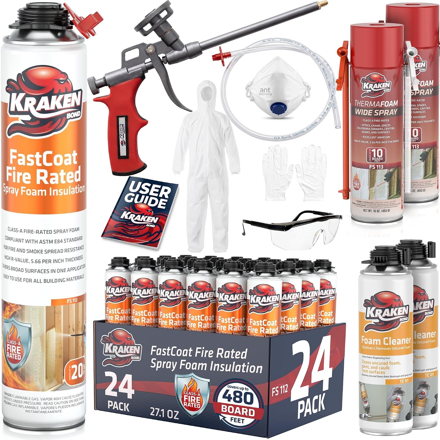 Fastcoat Fire Rated Spray Foam Insulation Closed Cell in a Can 480 sq ft
