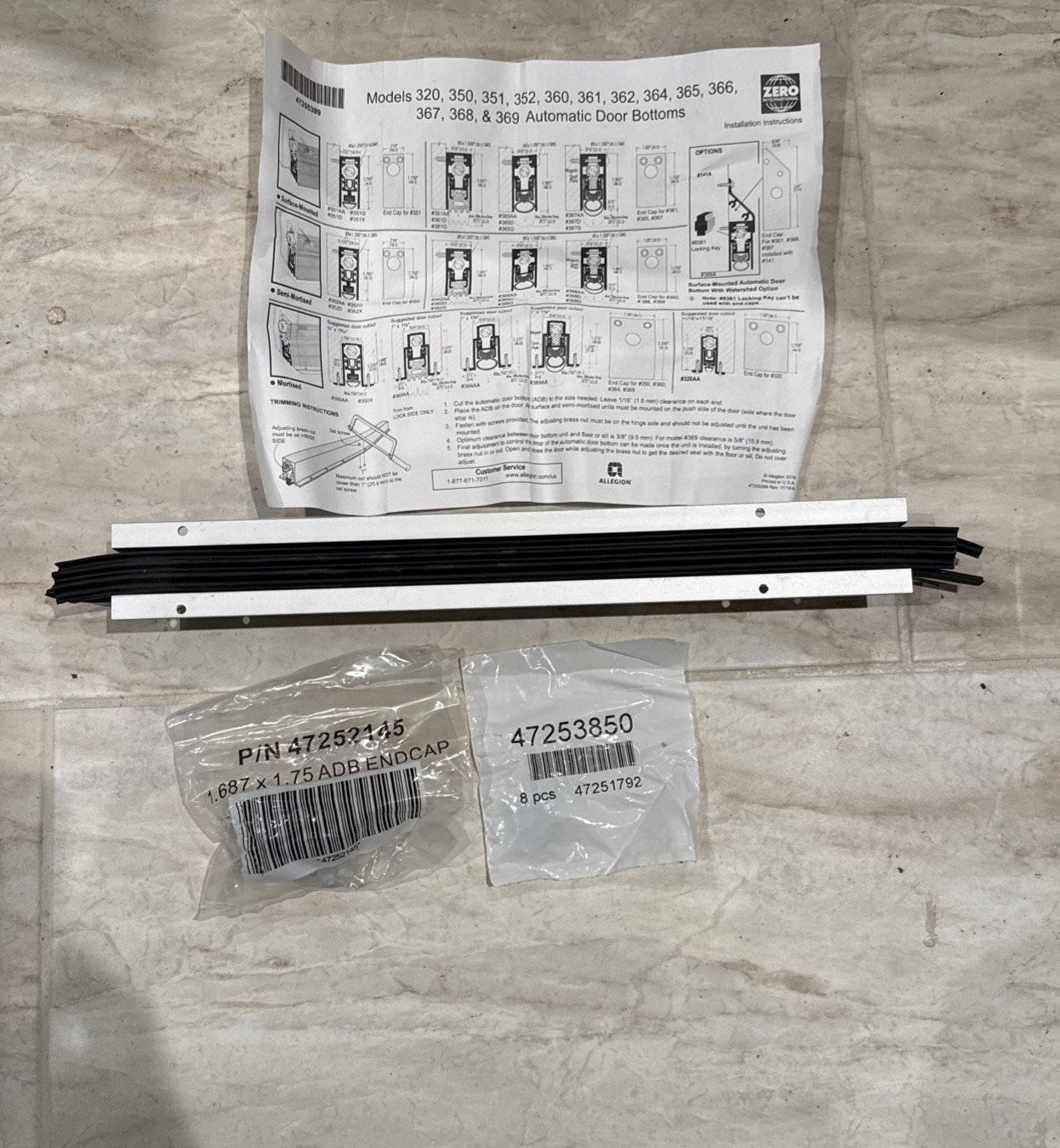 Zero International ADB360 Automatic Door Bottom 13.5″ — OEM Commercial Drop Seal