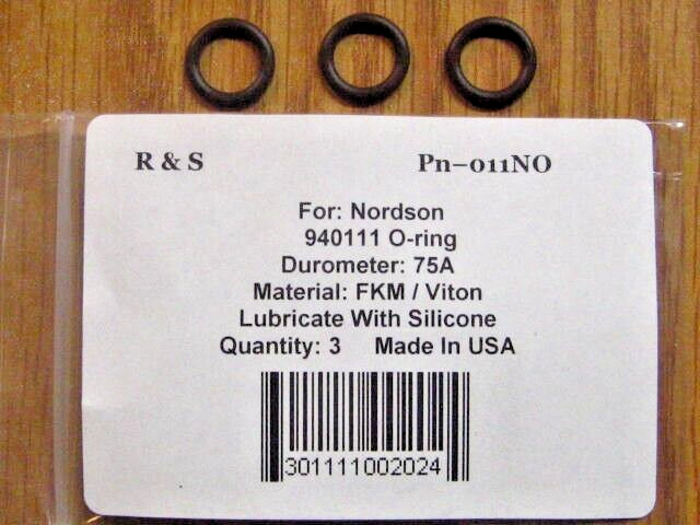 3 Nordson 940111 O-Rings / R&S 011NO / Material FKM / Viton