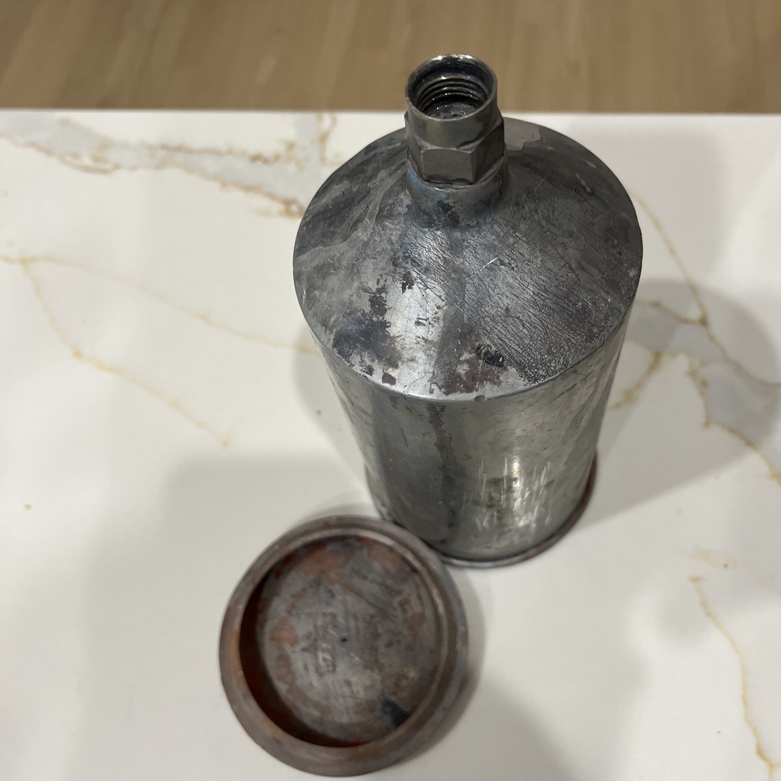 Used 1L (34oz) Aluminum Cup for Sata Jet Spray Gun with female thread