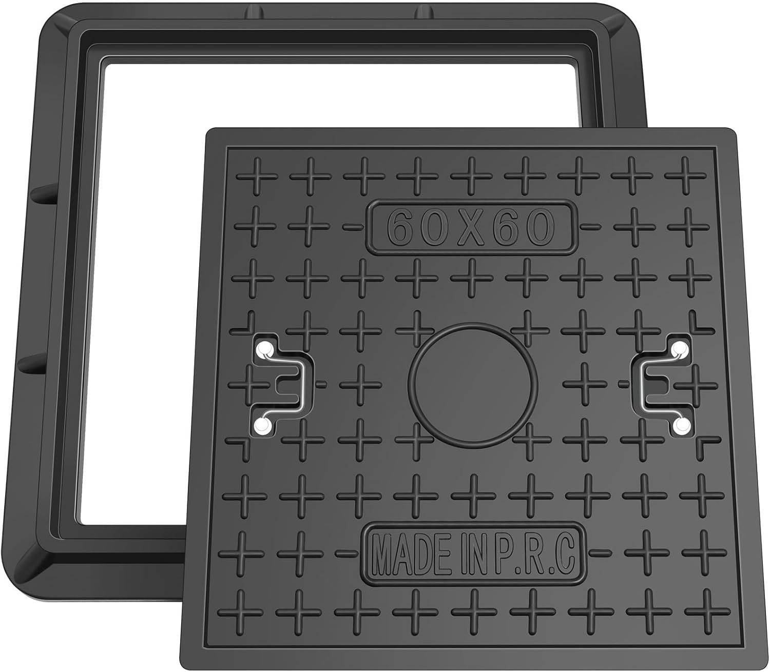 24X24 Inch Square Manhole Cover and Frame, Frp Solid Septic Tank Cover, Recessed