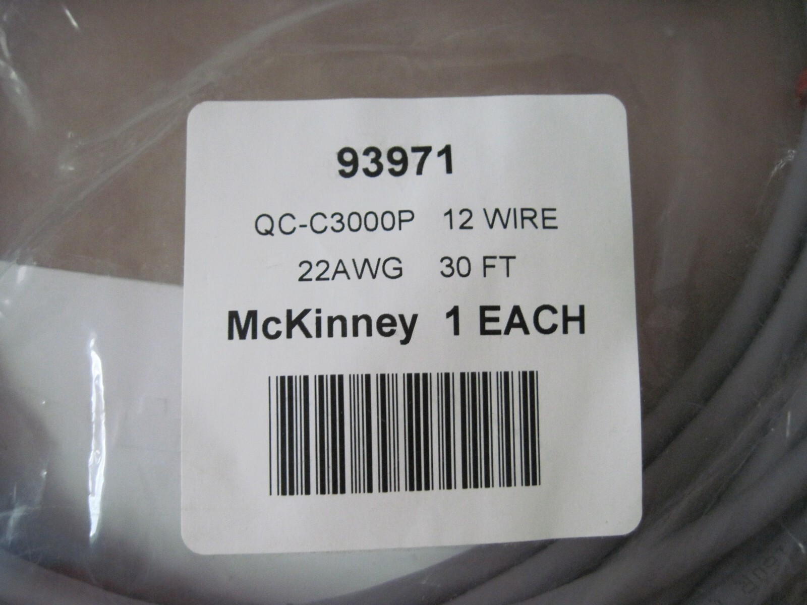 McKinney Assa Abloy QC-C300P ElectroLynx Wire Harness, 12 Wire 22 AWG 30′, 93971