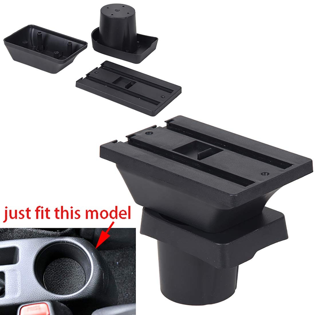Toyota Prius C Armrest Rotatable Center Console Black Dual Layer 7 USB