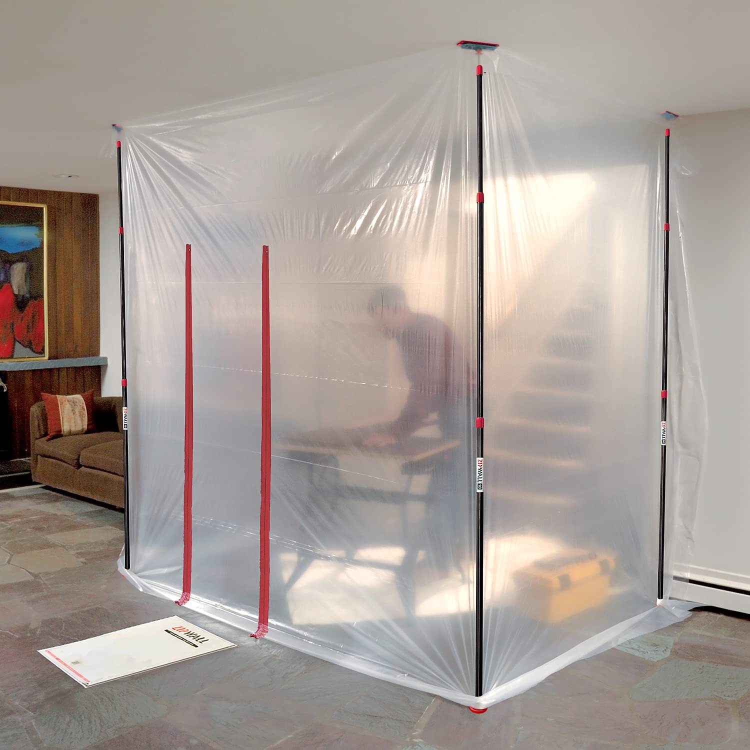 ZIPWALL ZP4 ZipPole 10 Foot Spring er Pack of 4 Loaded Poles for Dust