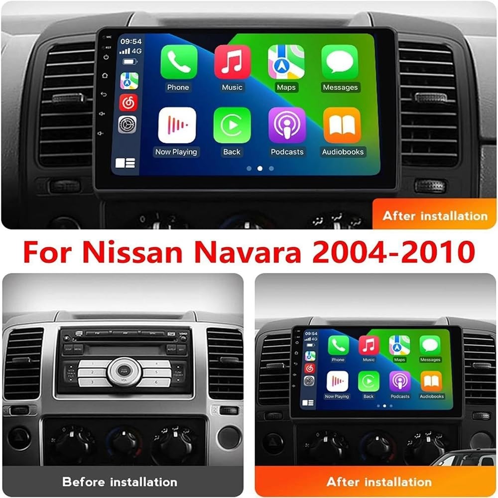 9 Double Din Car Radio for NAVARA 2006-2012 with Wireless Carplay BT GPS