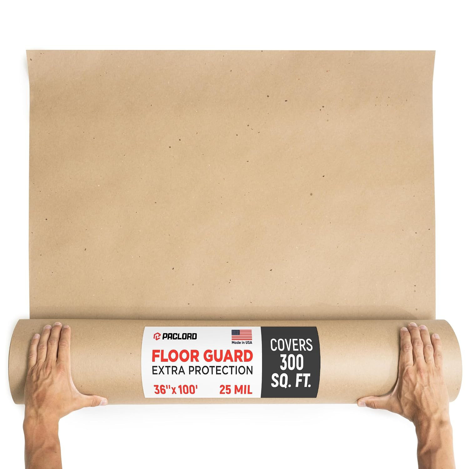 Heavy-Duty Floor Protection Paper Roll 36” x 100’ – 3.5X Stronger, 300 Sq Ft
