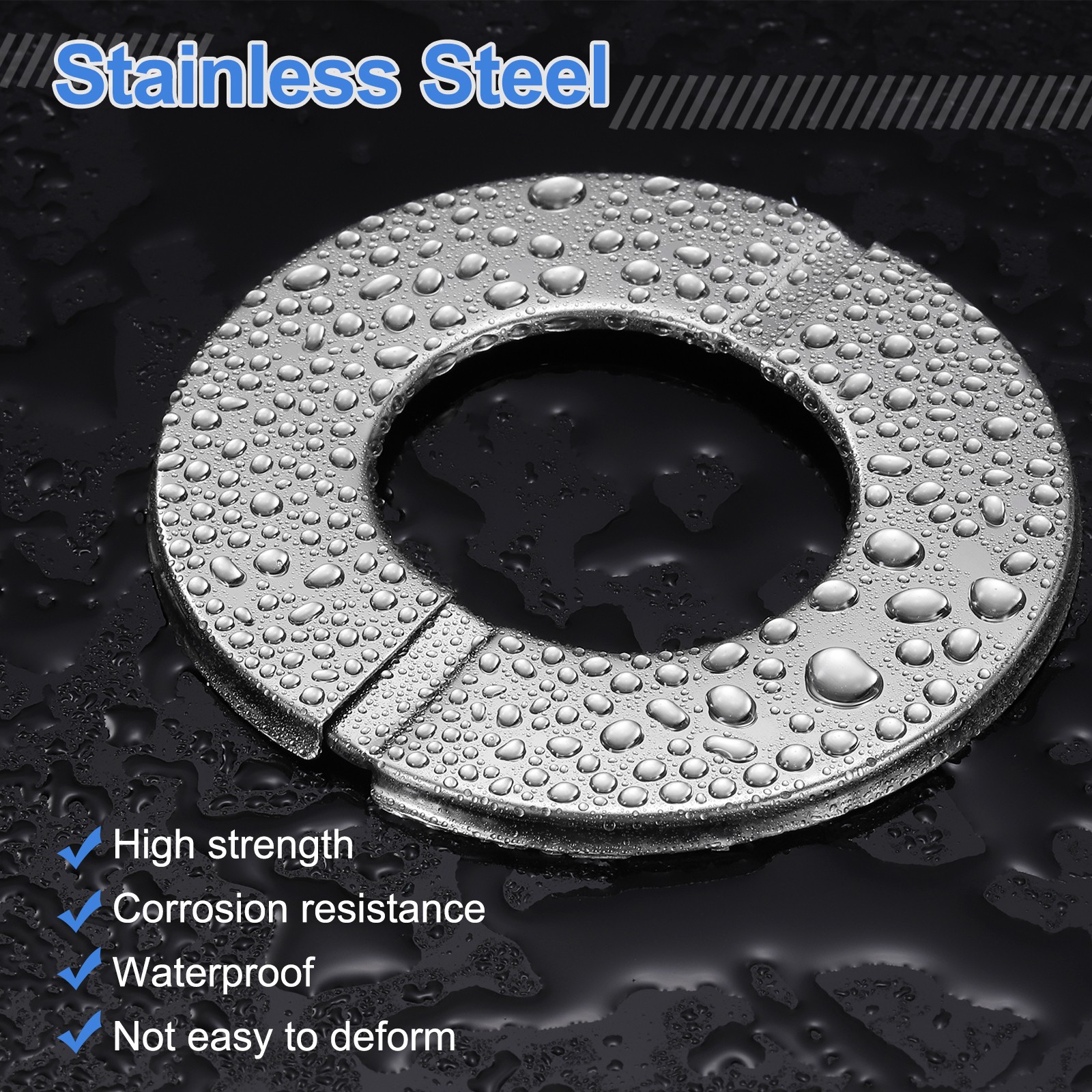 2 Pcs 0.87″ Steel Wall Split Flange Self Adhesive Hole Cover for Floor Ceiling