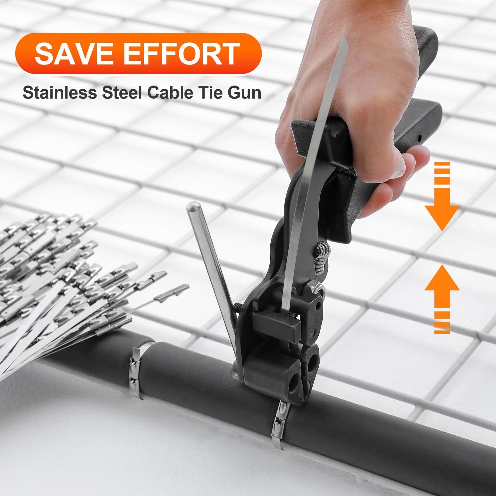 Metal Zip Ties (200PCS 11.8 Inch), 304 Stainless Steel, 300 LBS Heavy Duty Do…
