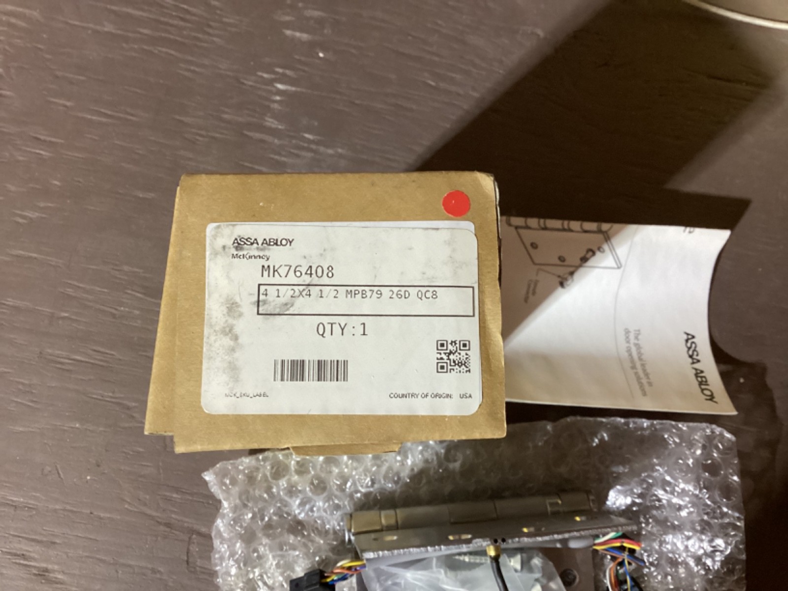 McKinney Assa Abloy 4-1/2 MPB79 26D QC8 Electric Hinge Model MK76408 New
