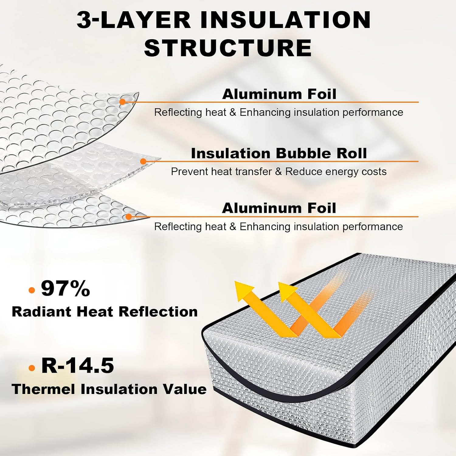 Attic Tent Insulation Cover, 25″ X 54″ X 11″For Pull down Stairs | Energy-Saving