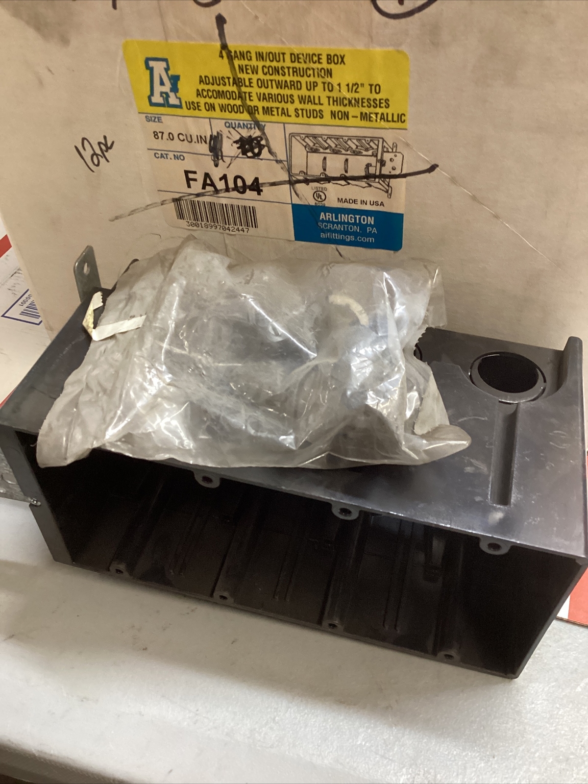 ARLINGTON 4 GANG POSITION New Construction Adjustable Depth Electrical Box ED4U