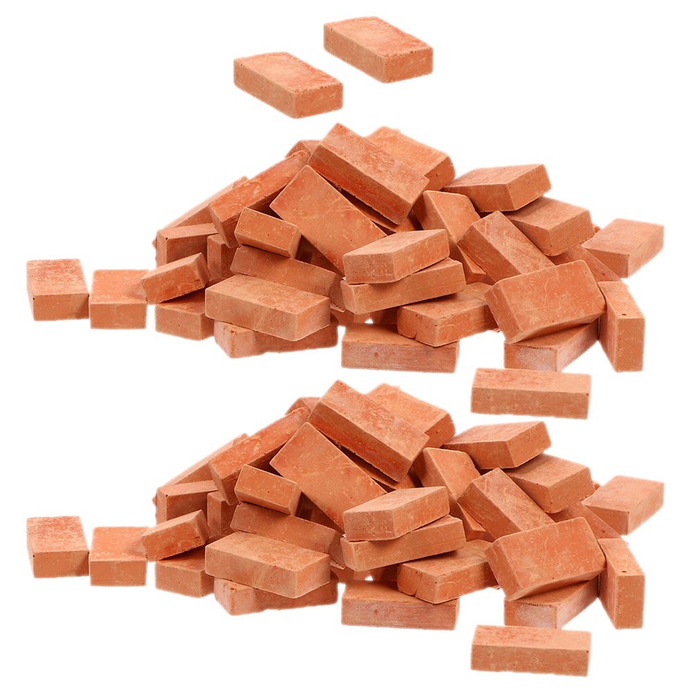 100 Pcs Clay Miniature Bricks for Landscape and Miniature Building Crafts