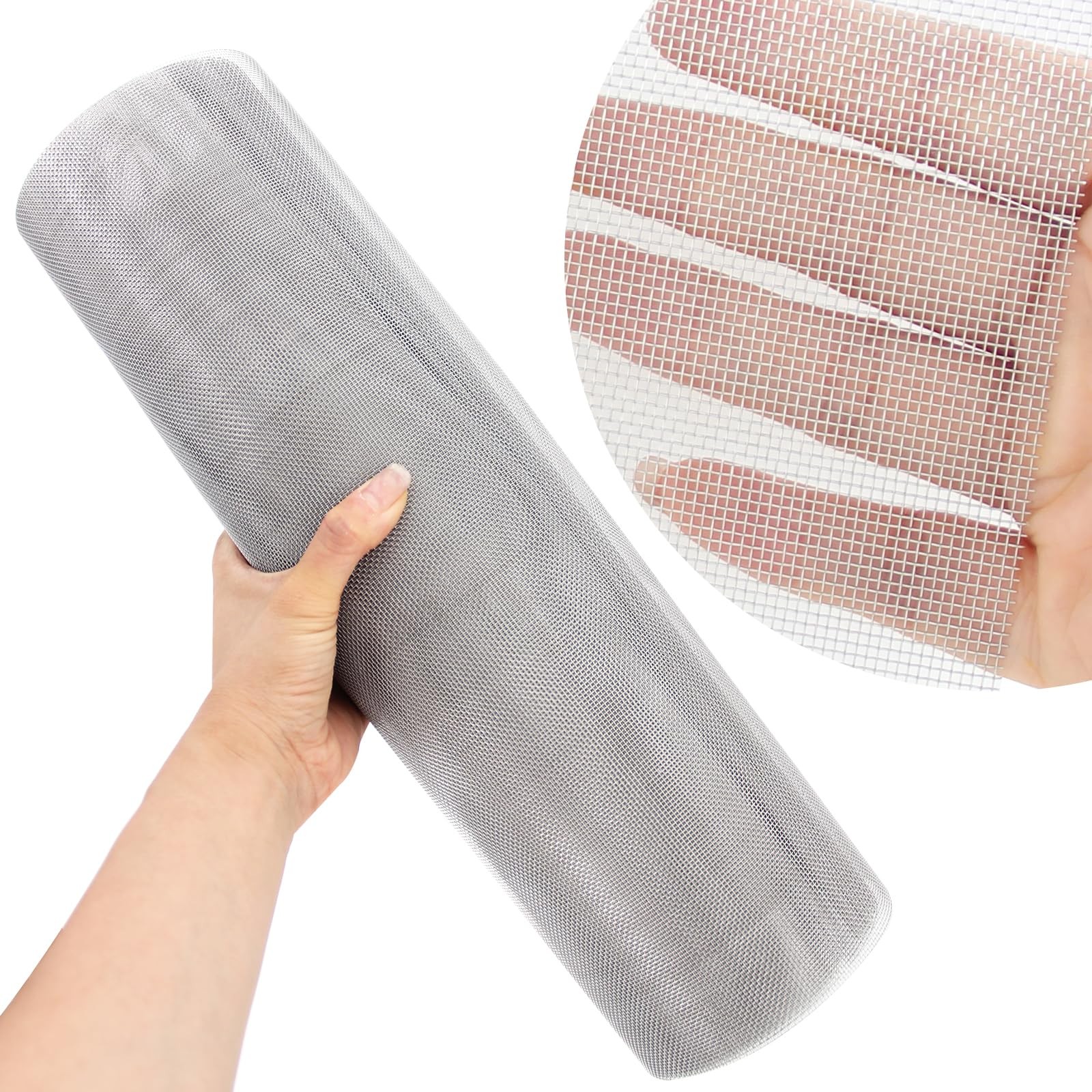 304 Stainless Steel Mesh, 20 Mesh Wire 16” x 80”,