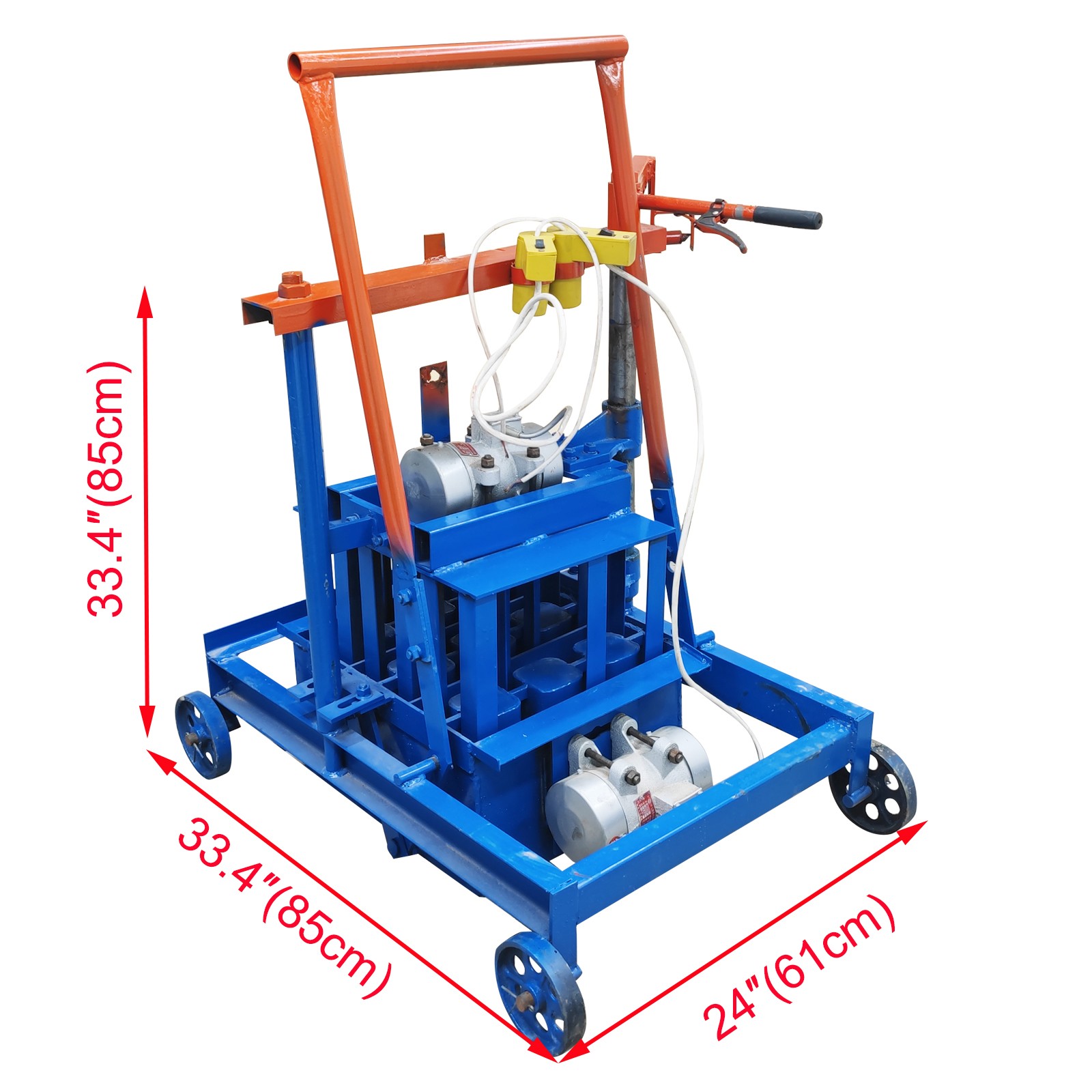 220V Hand-propelled Hollow Soil Block Brick Molding Machine Cement Brick Molds