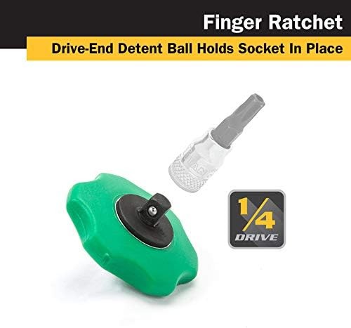 Titan 12090 1/4″ Drive Finger Ratchet, 72-Tooth, Compact Design