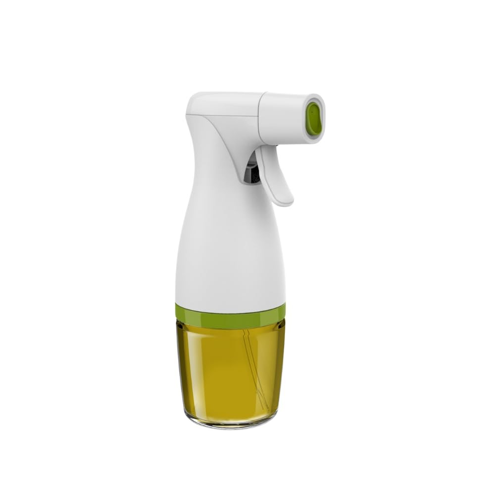 Prepara Simply Mist Olive Oil Sprayer, Chrome Band, 6.8 Ounces, White