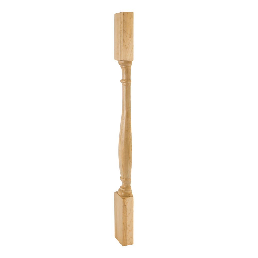 ONE- Maple Wood- Turned Split Wood Post – 3-1/2″ x 1-3/4″ x 35-1/2″