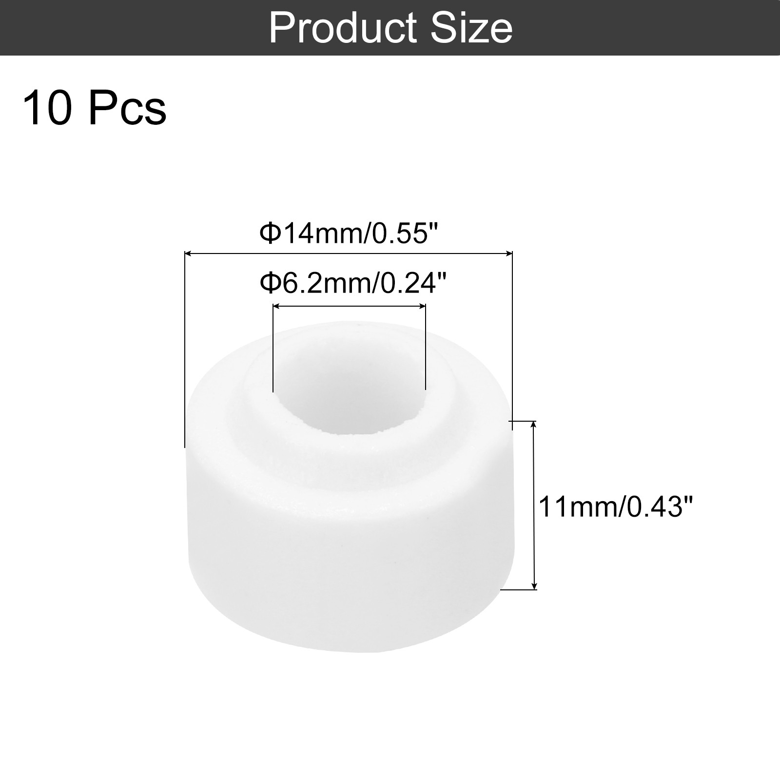 10 Pcs Ceramic Insulator Bead, 6.2mm x 14mm x 11mm Ceramic Tube