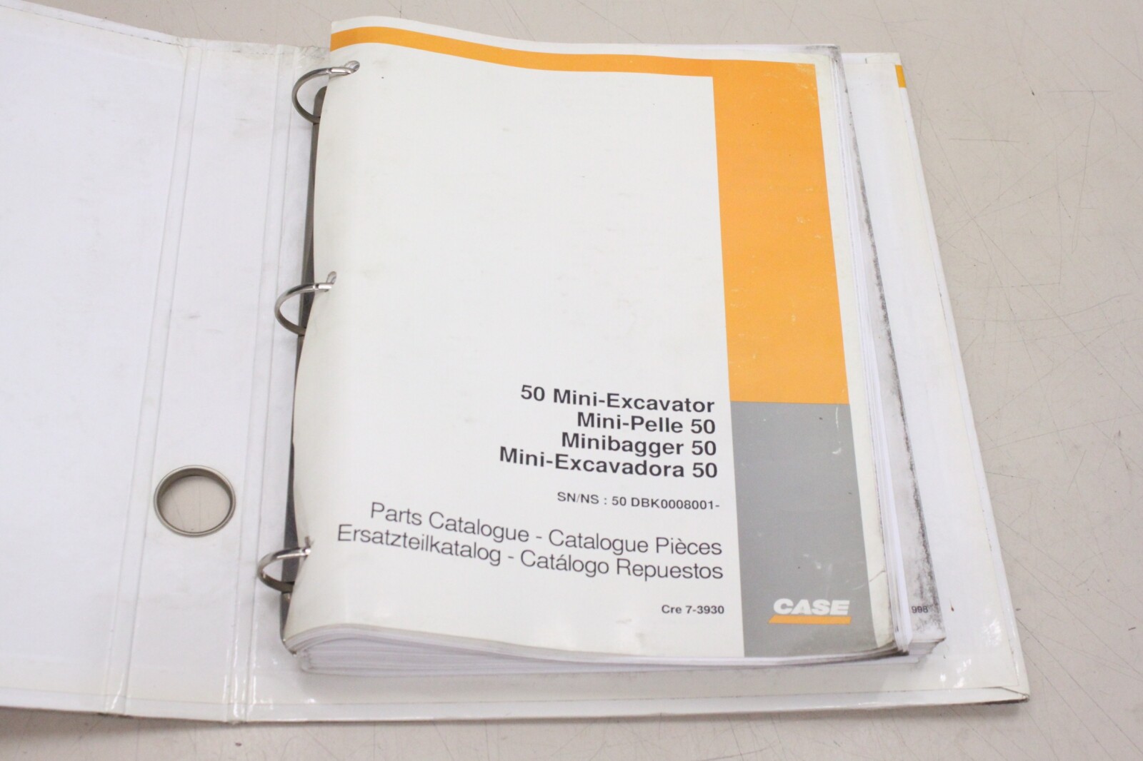 CASE Mini Bagger 50 Excavator Ersatzteileliste Ersatzteilekatalog CRE7-3930