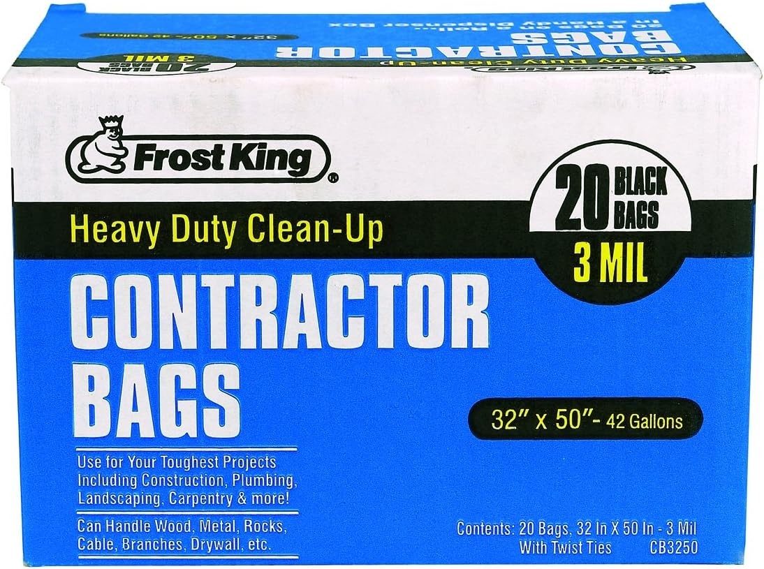 CB3250 Boxed Heavy Duty Contractor Clean, 32″ x 50″ x 3 mil, 32x50x3 Inch Pac…