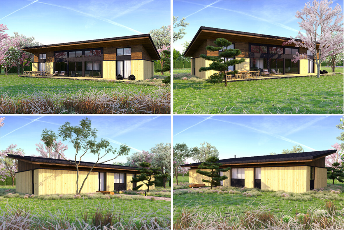 1650 SQ.FT ECO SOLID TIMBER AIRTIGHT PANEL HOUSE KIT MASS WOOD (CLT) HOME PREFAB