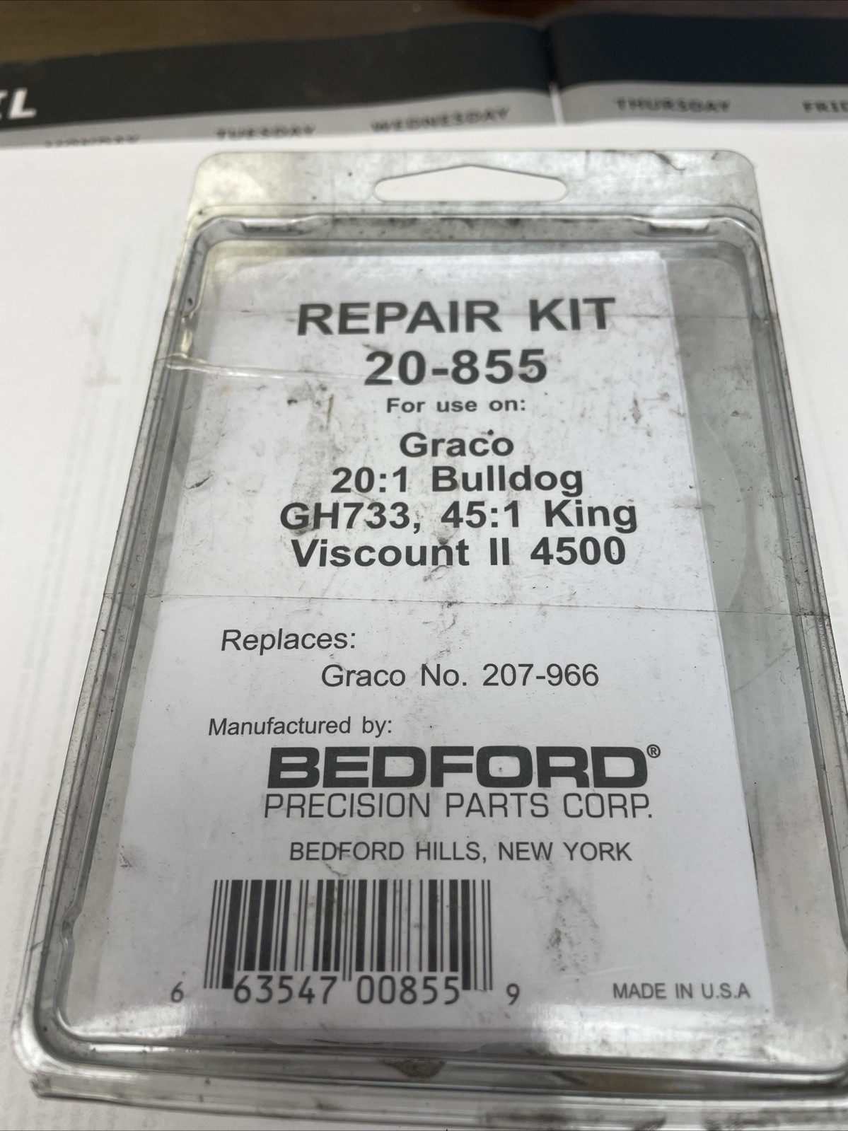 Bedford 20-855 Repair Kit For 20:1 Bulldog GH733 45:1 King Replace Graco 207-966