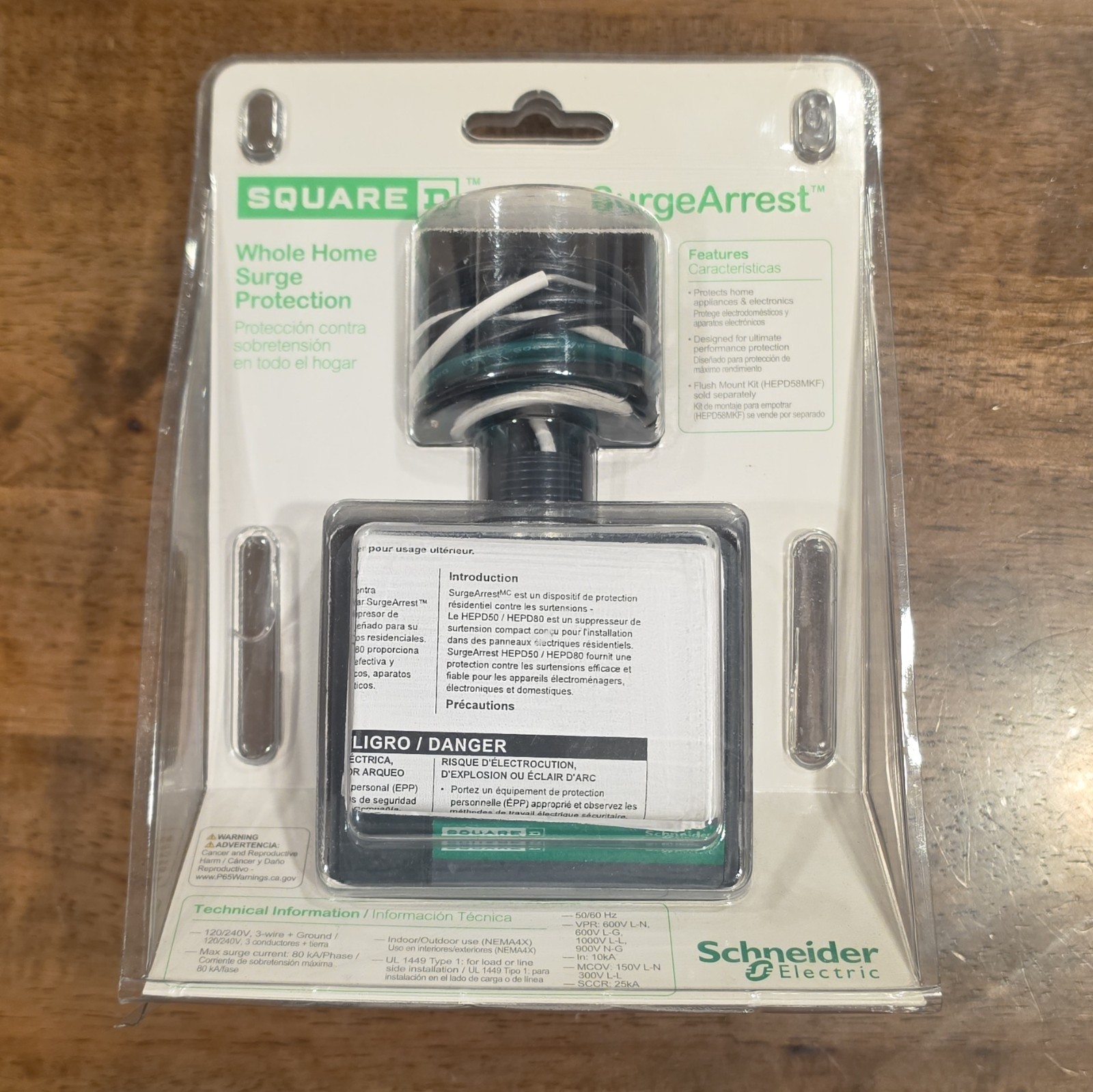 Square D HEPD Whole Home Electronics Protective Device, AC Surge Protection 80kA