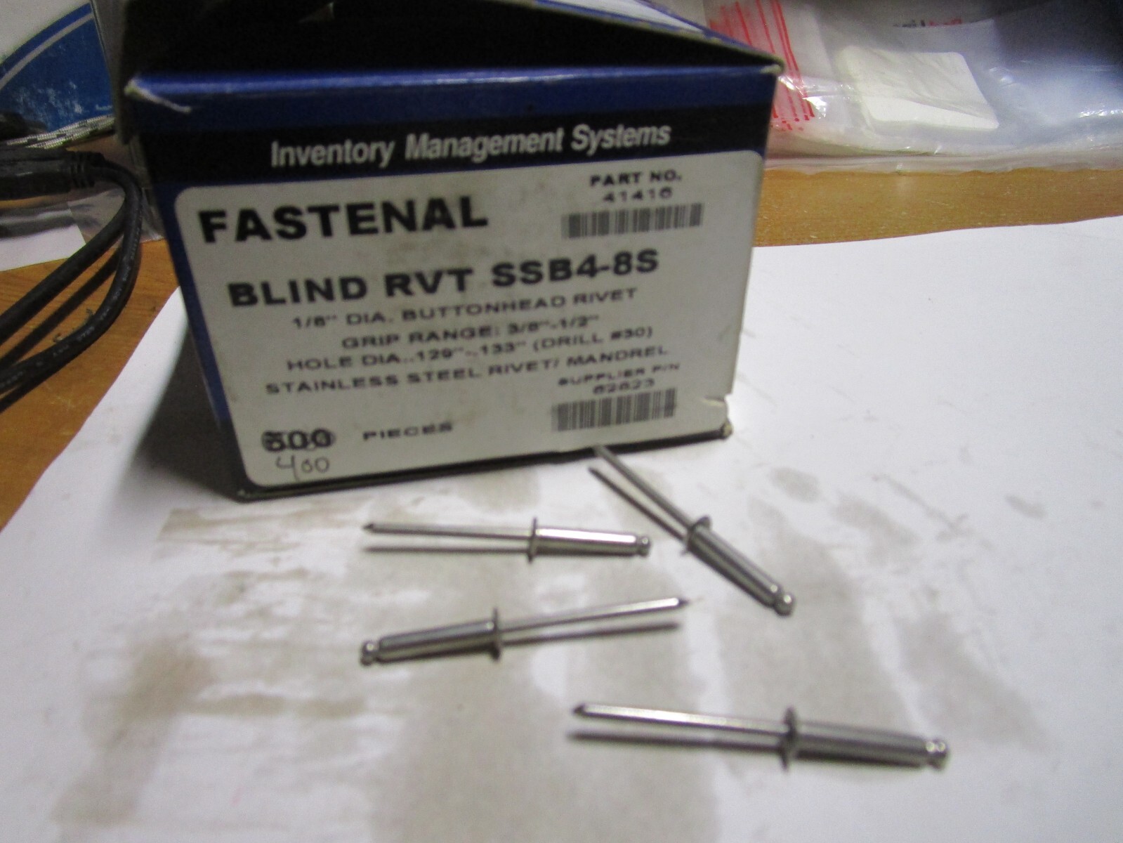 SSB4-8S 1/8″ Dia Dome Head 0.376″-0.500″ Grip Range S/S Blind Rivet QTY 400