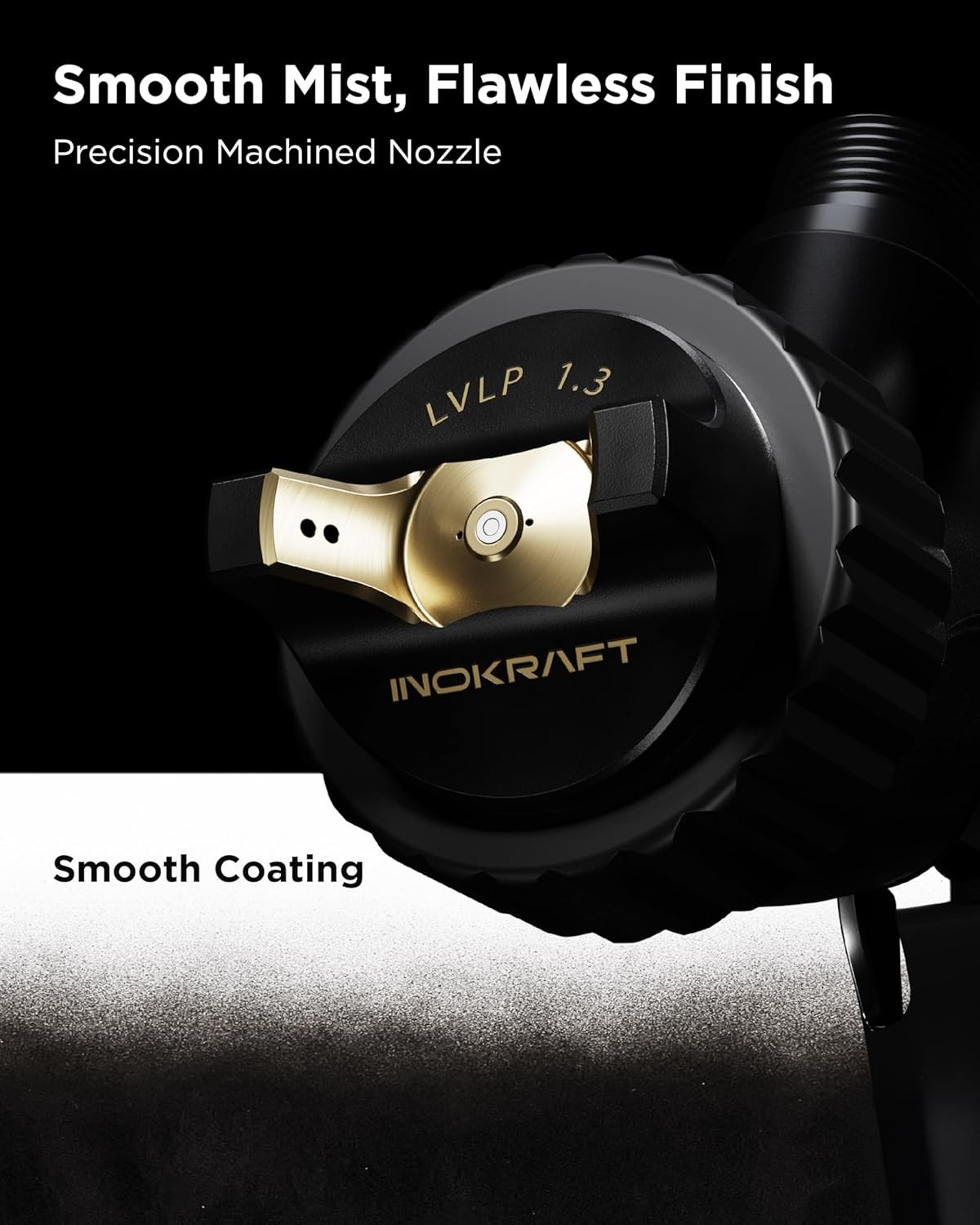 InoKraft Drizzle Pro LVLP Spray Gun, Precise Low-Overspray Performance with