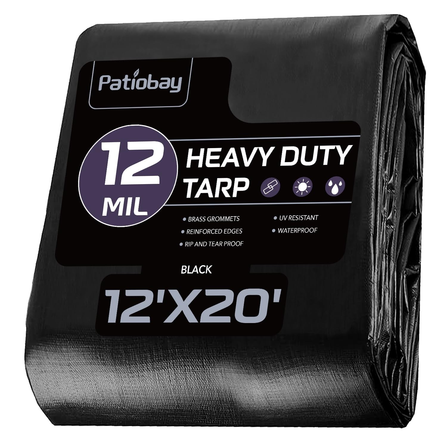 Tarp 12x20FT, 12 Mil, Heavy Duty Waterproof Tarps with Grommets Every 23.6″, …