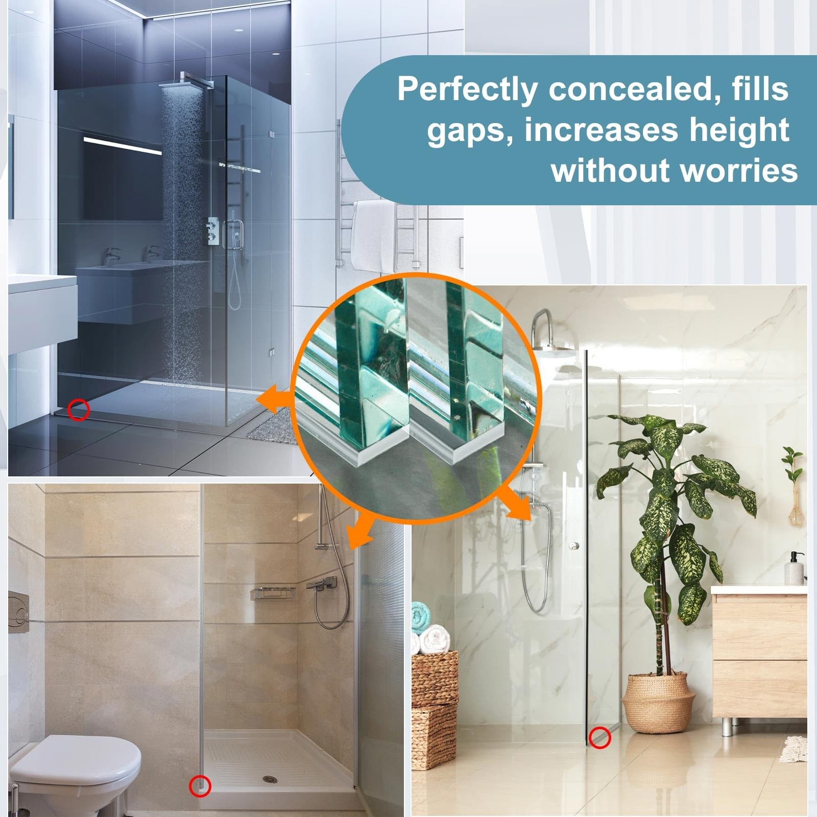 Innconee 100 Pcs 1/8″ x 1/4″ x 2″ Clear Setting Blocks for Glass Shower Glass Sh