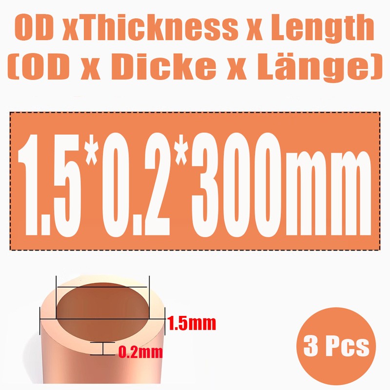 Red Copper Pipe/Tube OD 1.5-30mm x 0.2-2mm Wall Thickness x Lengths 300mm – NEW