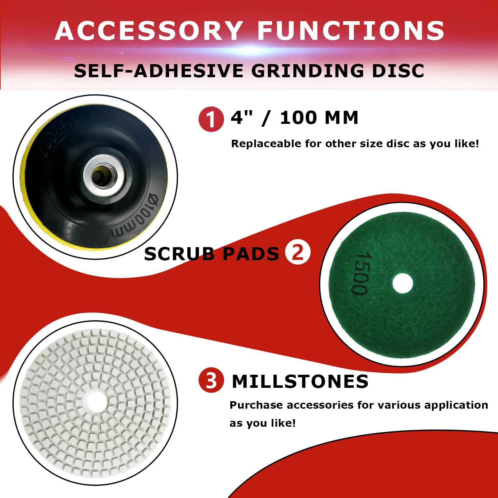 Wet Polisher 4” Diamond Polishing Pad Tool Kit Variable Speeds Buffing Machine