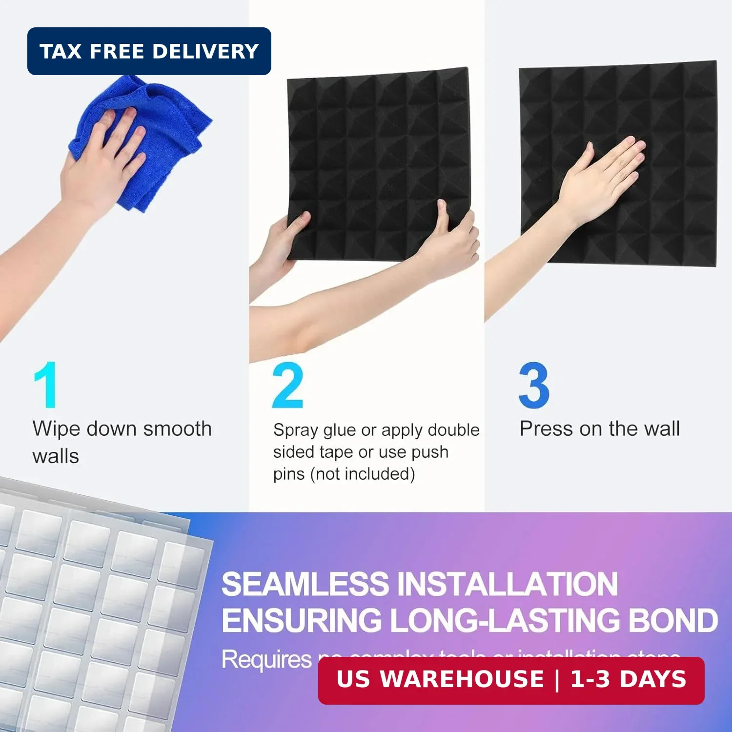 JBER Acoustic Sound Foam Panels, 6 Pack 2″ X 12″ X 12″ Charcoal Soundproofing Tr