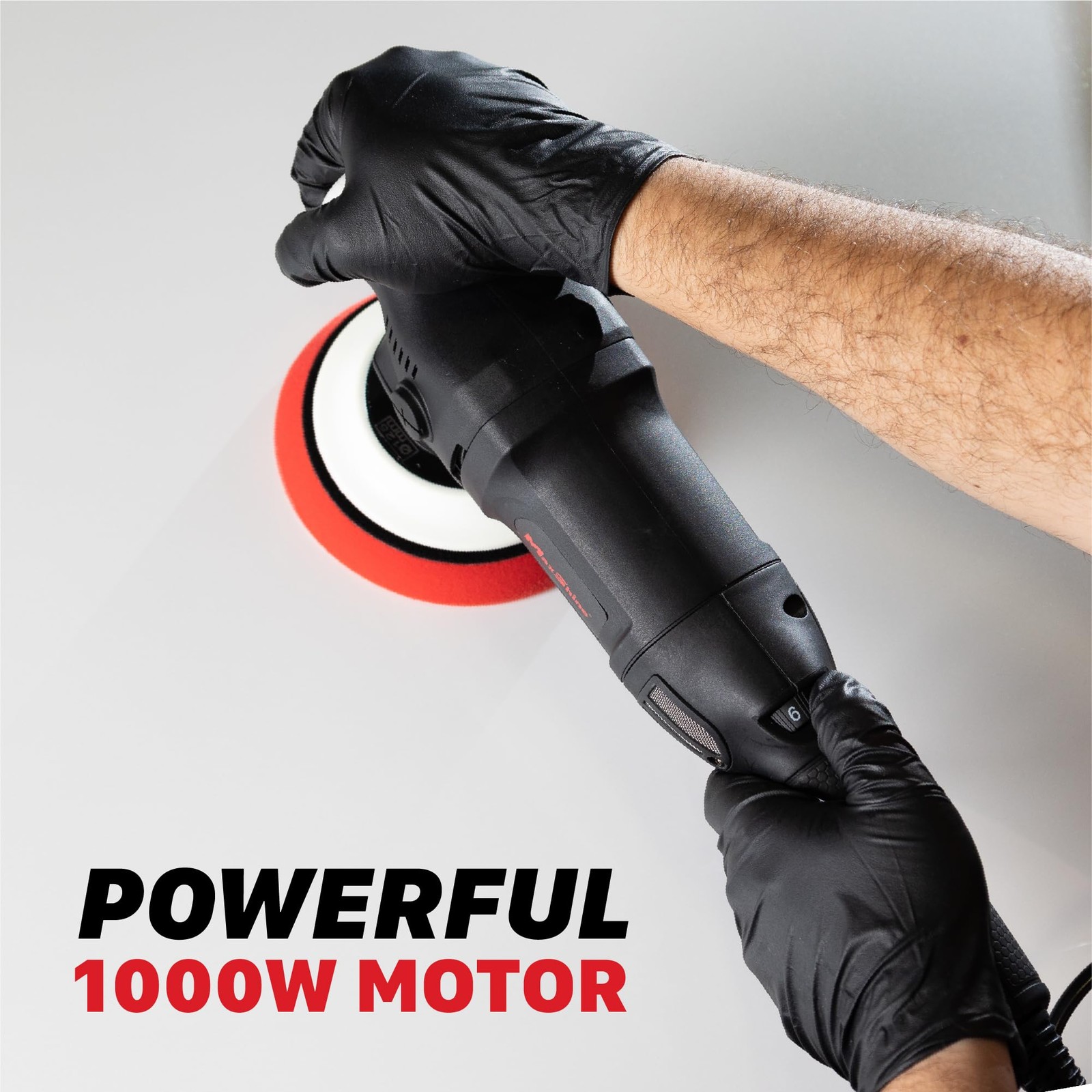 M1000 Rotary Polisher – 1000W Car Buffer with 5” Backing Plate, 5/8” Thread &…