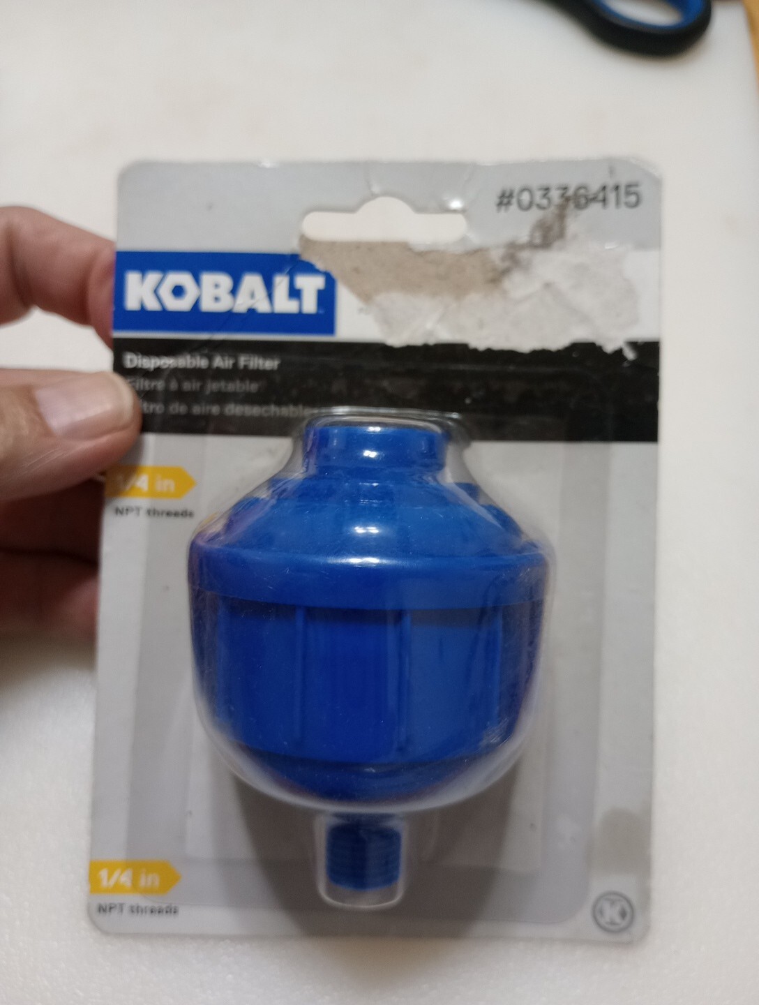Kobalt 1/4 In Blue Disposable Inline Filter, Painting, Air Tools, New