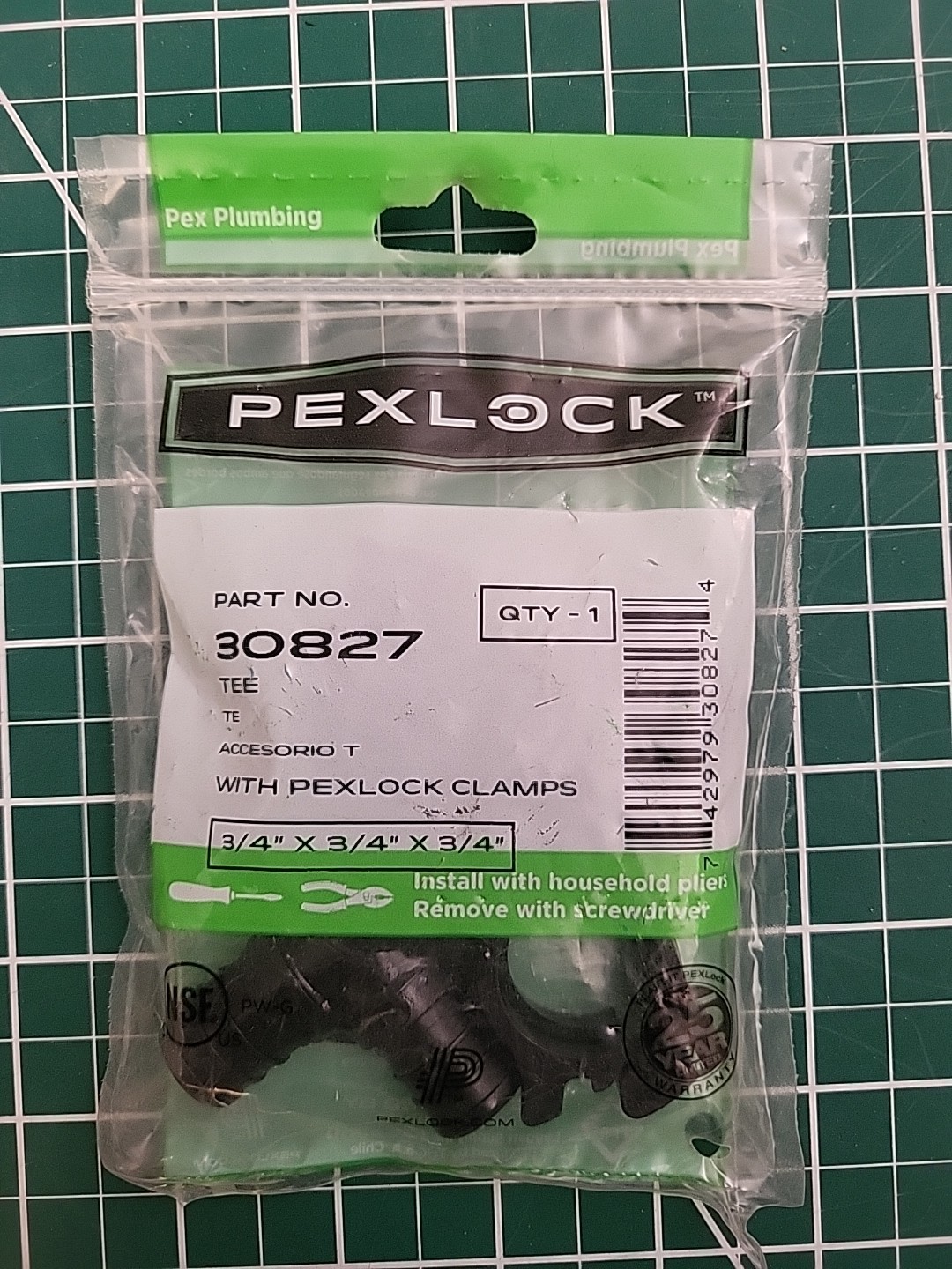 Flair-It PEXLock 3/4 In. x 3/4 In. x 3/4 In. Plastic PEX Tee 30827 Flair-it