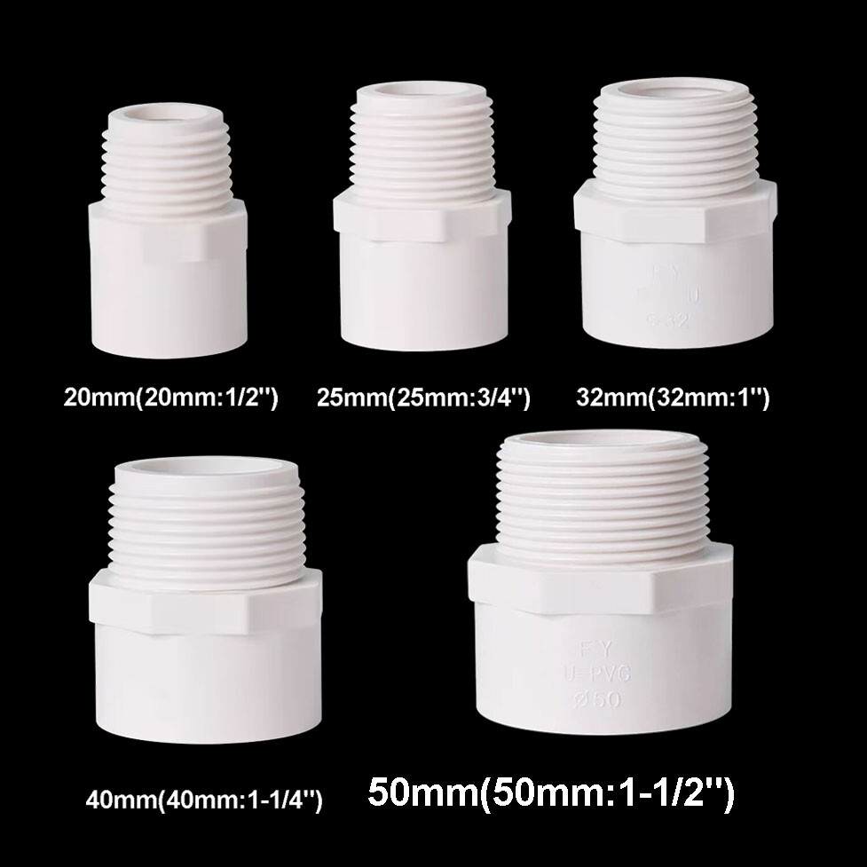 PVC Plain Socket External Threaded Adaptor 20mm:1/2″ – 110mm:4″ Plumbing sockets