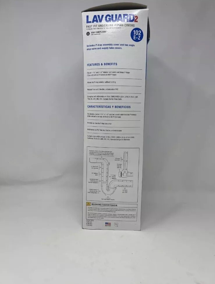 TrueBro Lav Guard2 (102 E-Z) Fast Fit Undersink Piping Covers-NEW!